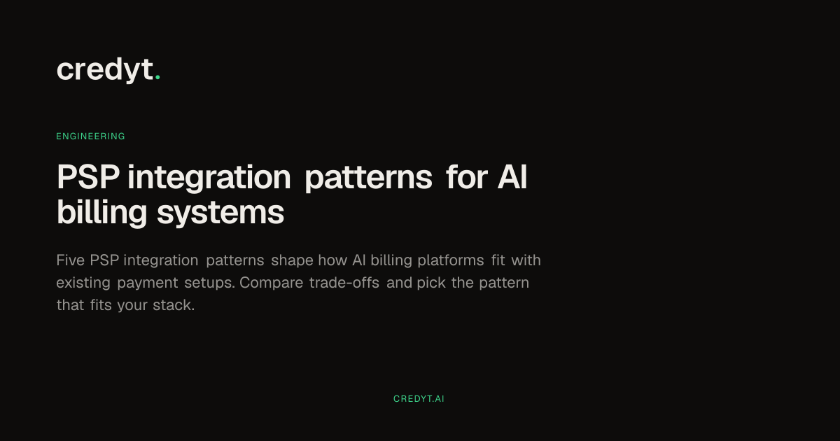 PSP integration patterns for AI billing systems | Credyt